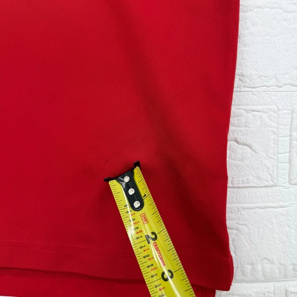 L.L. Bean Polo Shirt Mens XL Red Performance Zipper Pocket Short Sleeve Golf